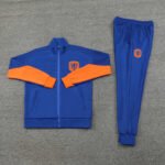 2425 Netherlands blue Long zipper jacket set