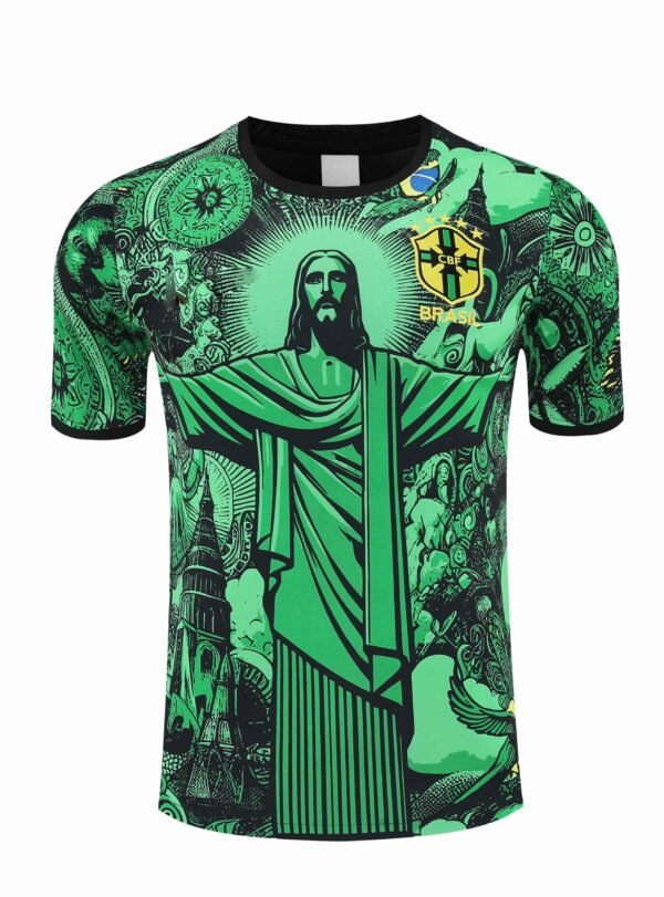 2526 Brazil Jesus Training clothes suit Short sleeve Fan version - immagine 10