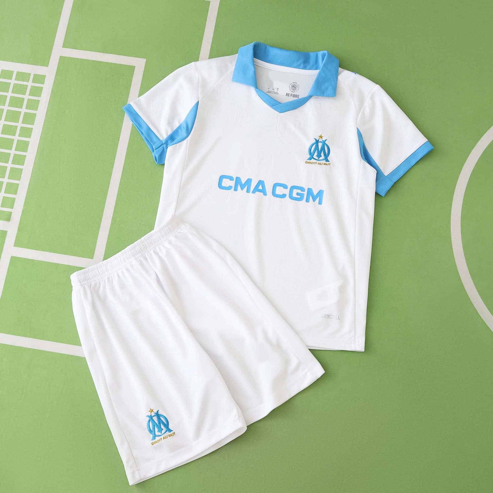 f3430f92ac-3 2526 season Olympique de Marseille home Kids kit – Image 1