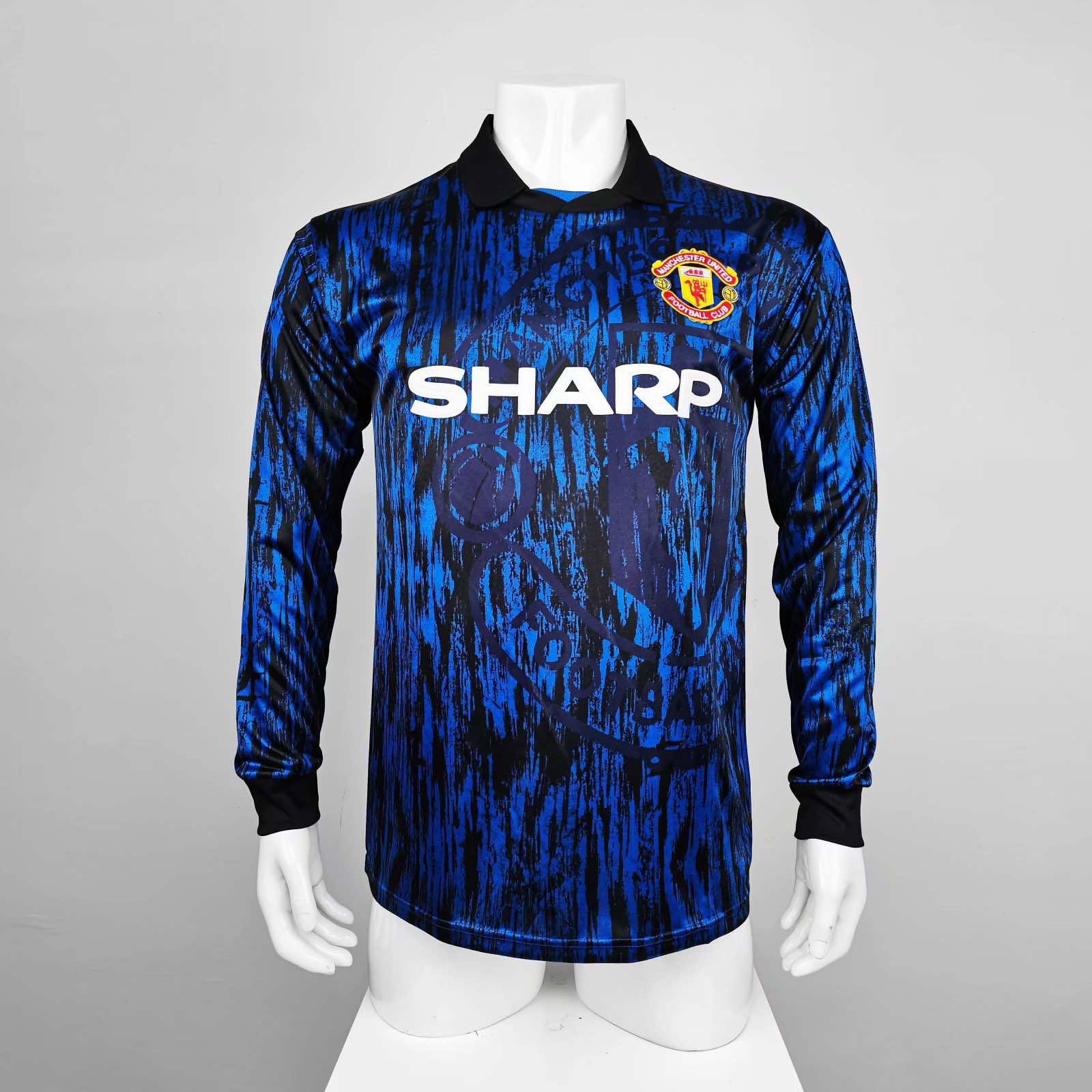 8d9f6e2343 9293 season Manchester United away Long sleeved Retro Fan version - Imagem 1